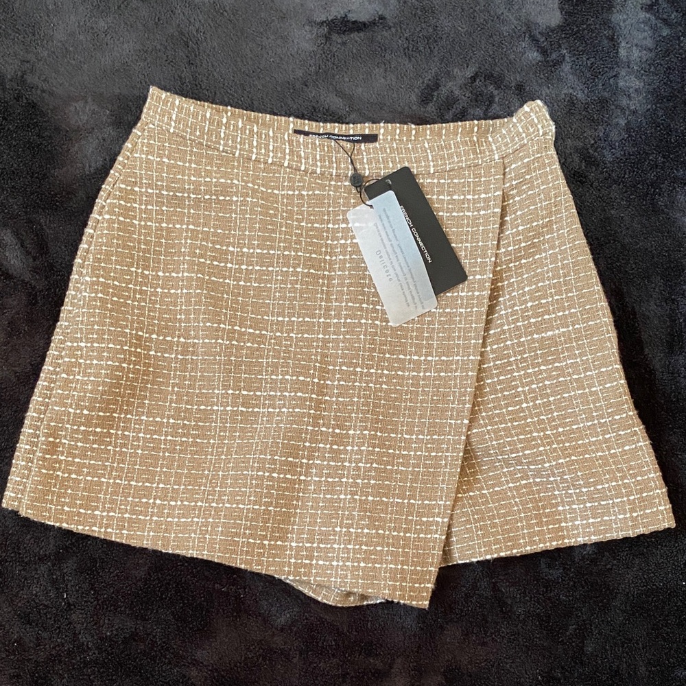French Connection Tan Mini Skort